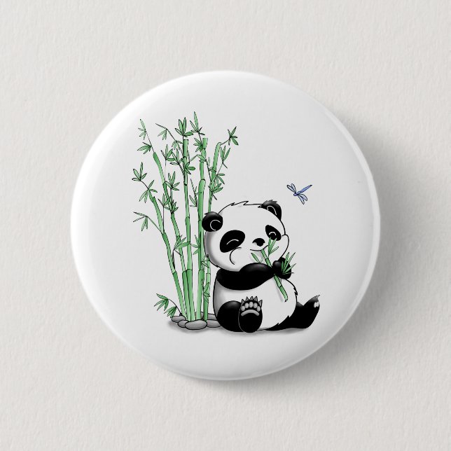 Panda som äter bambu knapp (Framsida)