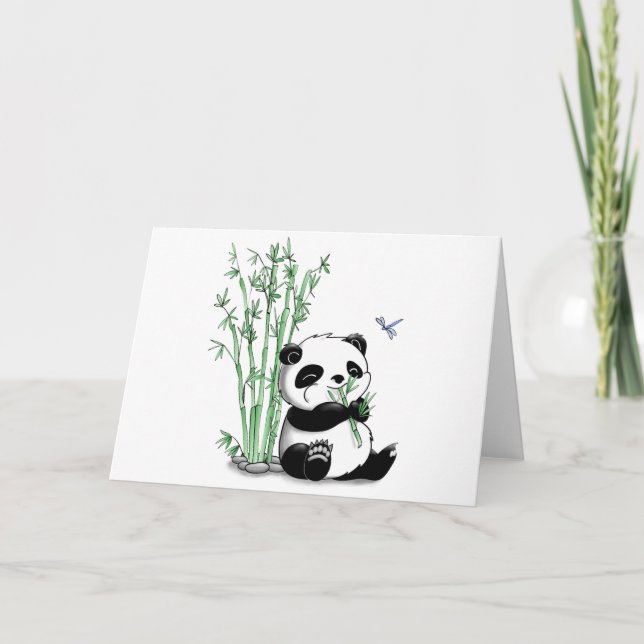 Panda som äter bambu kort (Framsida)