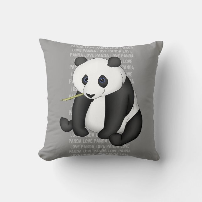 Panda som äter bambu kudde (Framsida)