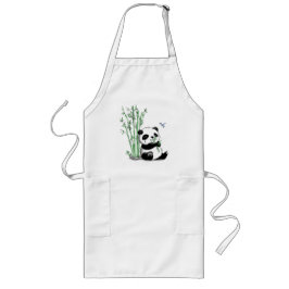 Panda som äter bambu långt förkläde