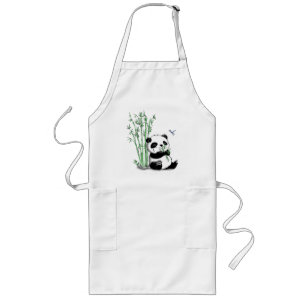 Panda som äter bambu långt förkläde