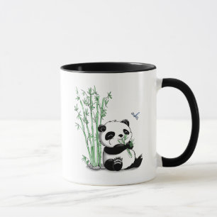 Panda som äter bambu mugg