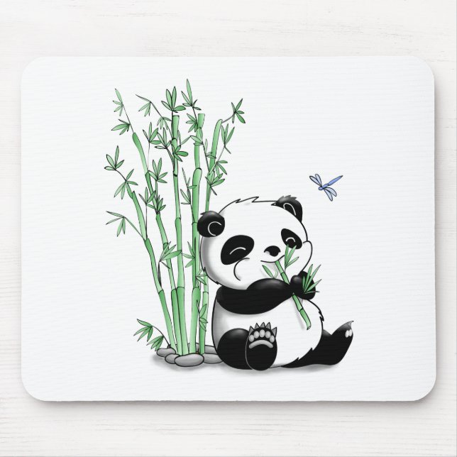 Panda som äter bambu musmatta (Framsidan)