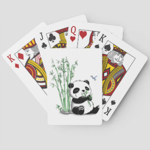Panda som äter bambu spel kort