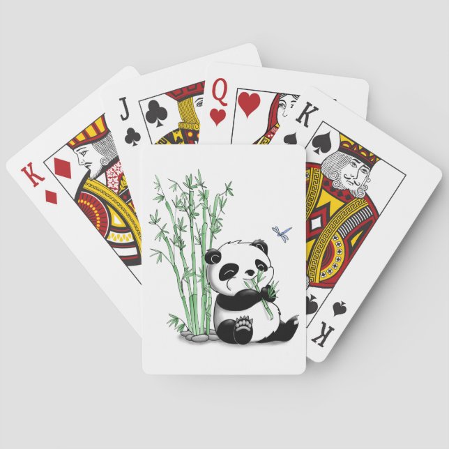 Panda som äter bambu spel kort (Baksidan)