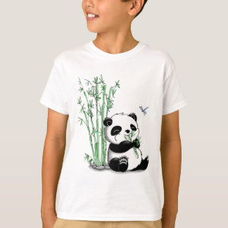 Panda som äter bambu tee shirt