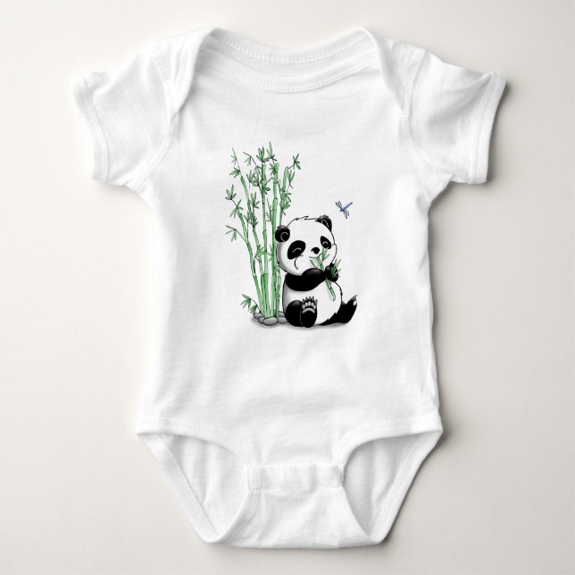 Panda som äter bambu tee shirt (Framsida)