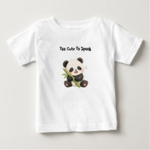 Panda som äter bambubarn t-shirt