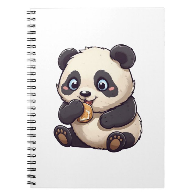 Panda som äter en kaka anteckningsbok (Framsidan)