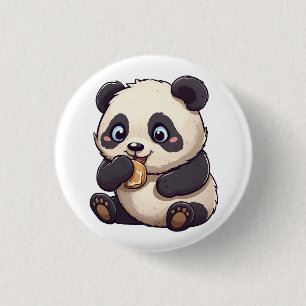 Panda som äter en kaka knapp
