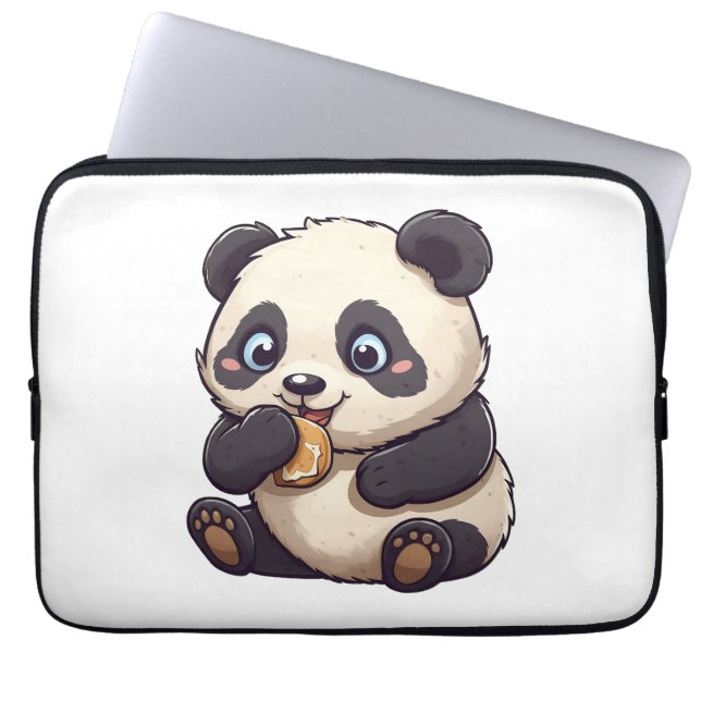 Panda som äter en kaka laptop fodral (Framsidan)