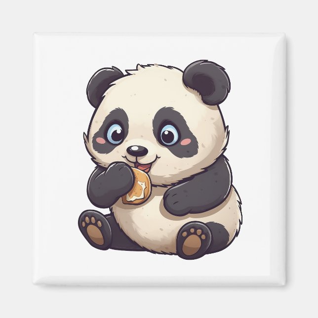 Panda som äter en kaka magnet (Framsidan)