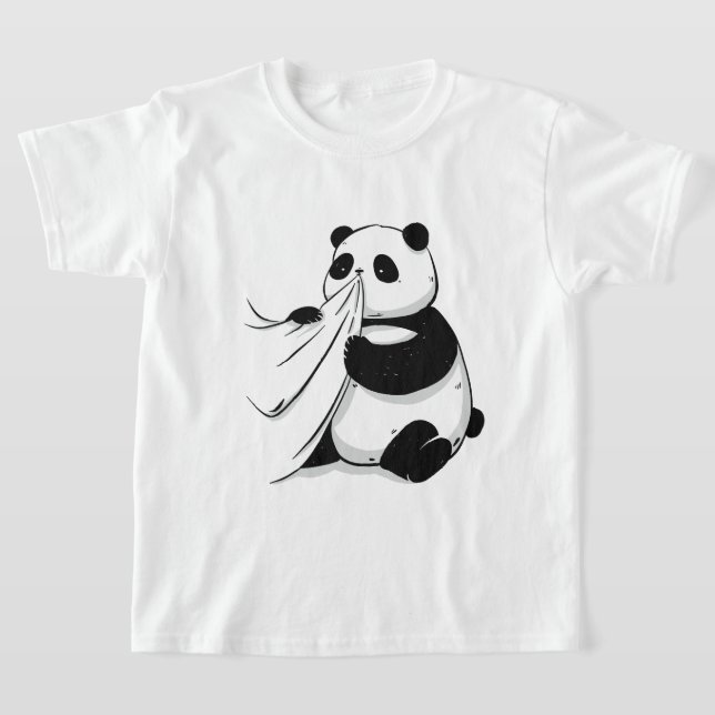 panda som äter en skjorttröja t shirt (Laydown)