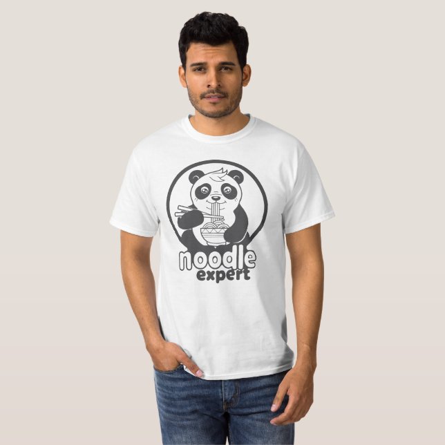 panda som äter nudeln tee shirt (Hel framsida)