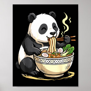 Panda som äter roliga Ramen nudlar Poster