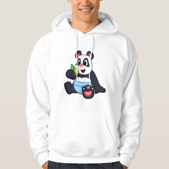 Panda som Baby med Bambus Hoodie (Framsida)