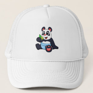 Panda som Baby med Bambus Keps