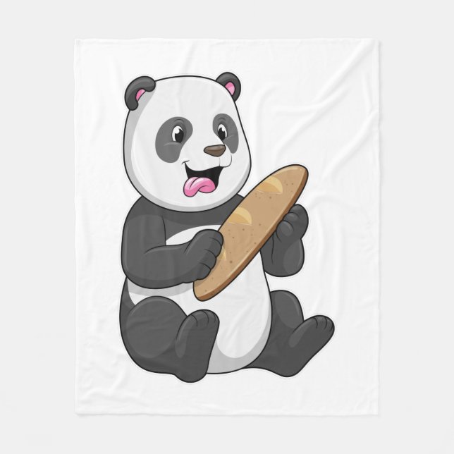 Panda som Baker med Bread Fleecefilt (Framsidan)