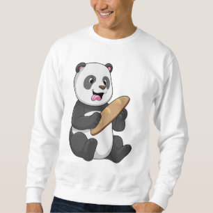 Panda som Baker med Bread Lång Ärmad Tröja