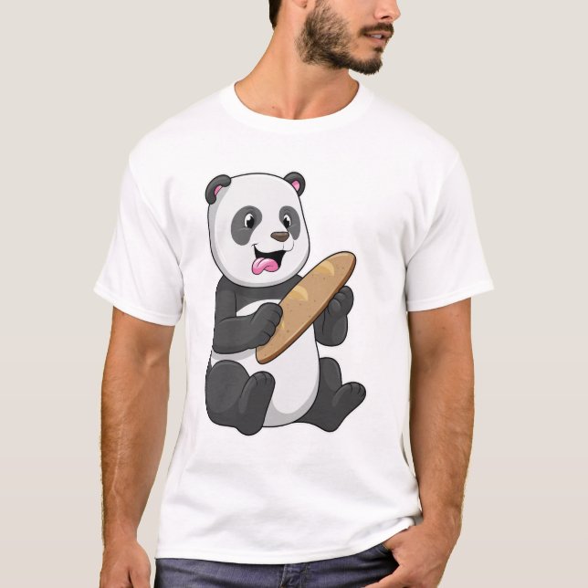 Panda som Baker med Bread T Shirt (Framsida)