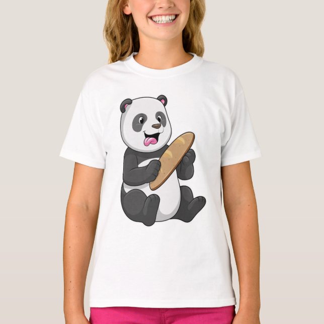 Panda som Baker med Bread T Shirt (Framsida)