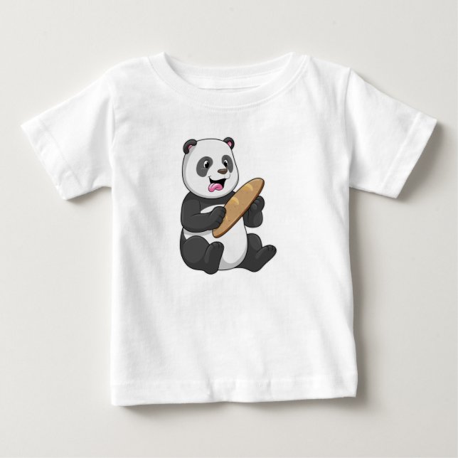 Panda som Baker med Bread T Shirt (Framsida)