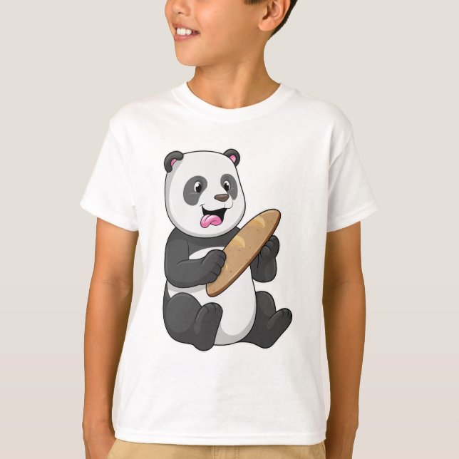 Panda som Baker med Bread T Shirt (Framsida)