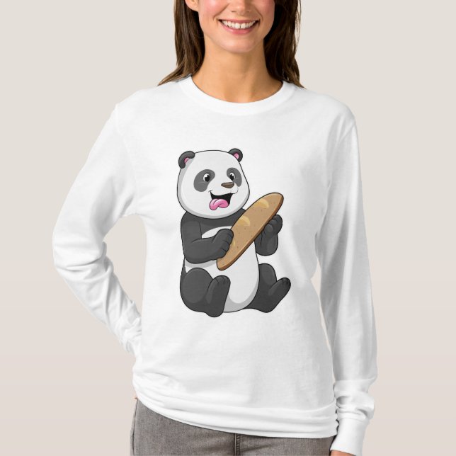 Panda som Baker med Bread T Shirt (Framsida)