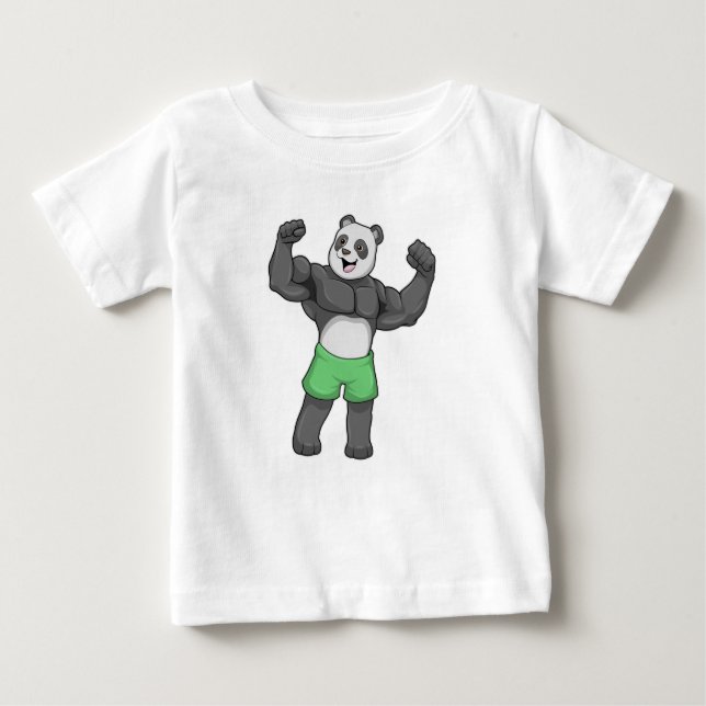 Panda som Bodybyggare i Bodybuilding T Shirt (Framsida)