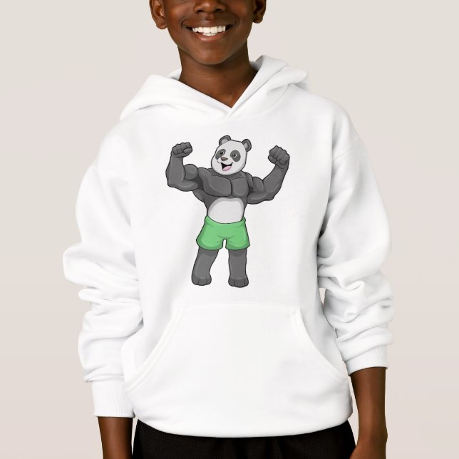 Panda som Bodybyggare i Bodybuilding T Shirt (Framsida)