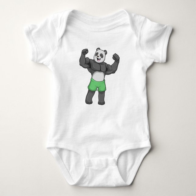 Panda som Bodybyggare i Bodybuilding T Shirt (Framsida)