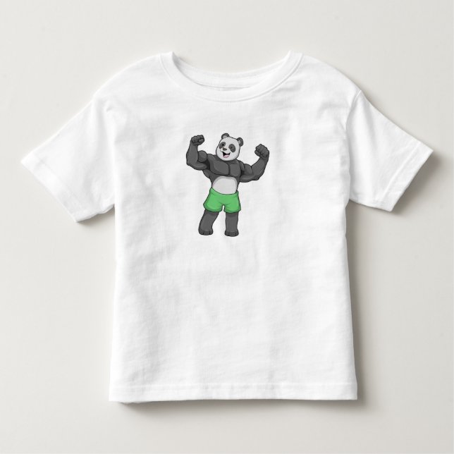 Panda som Bodybyggare i Bodybuilding T Shirt (Framsida)