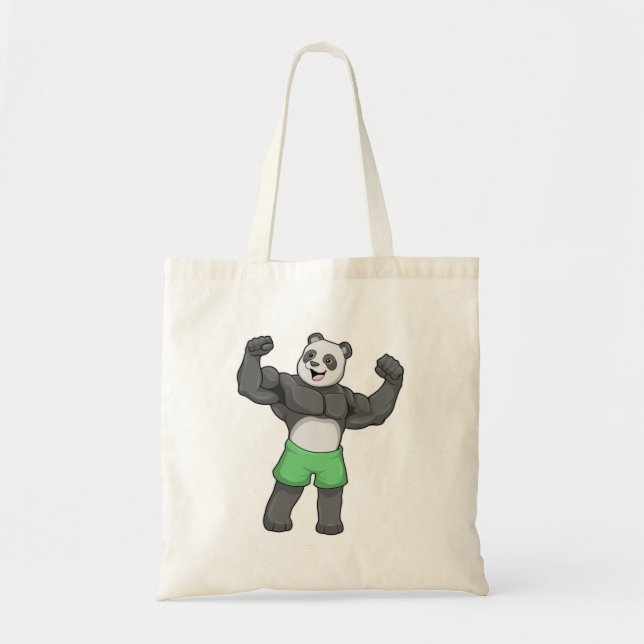 Panda som Bodybyggare i Bodybuilding Tygkasse (Framsidan)