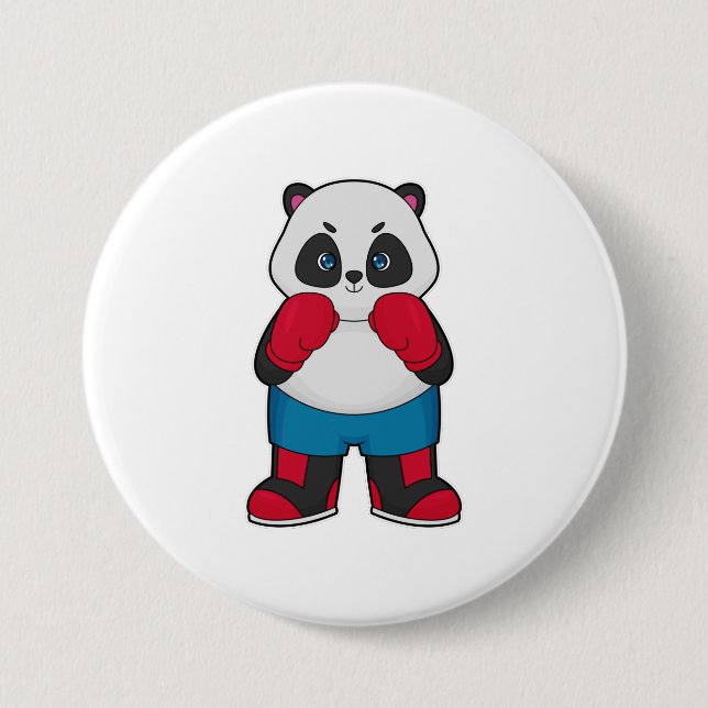 Panda som boxare med boxningshandskor knapp (Framsida)
