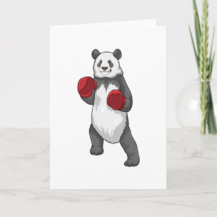 Panda som boxare med boxningshandskor kort