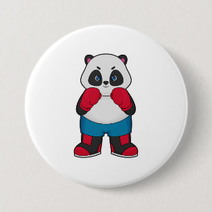 Panda som Boxer med Boxinghandskar Knapp
