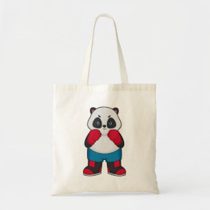 Panda som Boxer med Boxinghandskar Tygkasse
