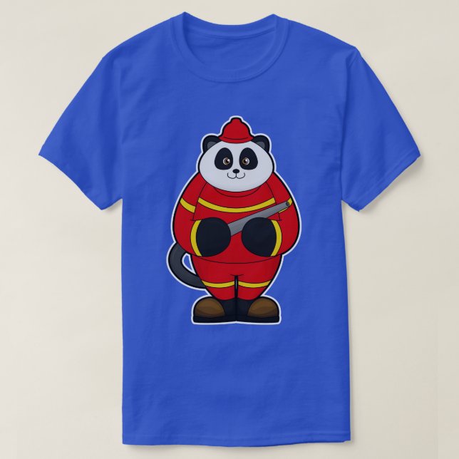 Panda som brandman med Hose T Shirt (Design framsida)