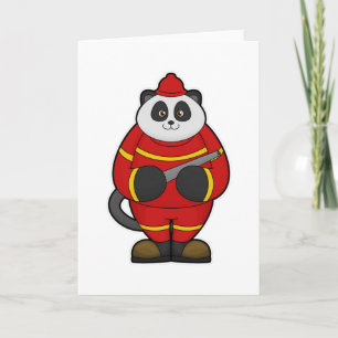 Panda som brandman med slang kort