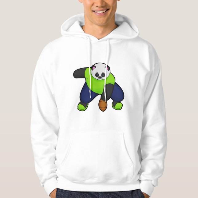 Panda som fotbollsspelare i fotbollen hoodie (Framsida)