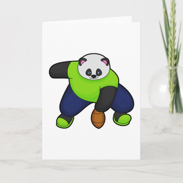 Panda som fotbollsspelare i fotbollen kort (Framsida)