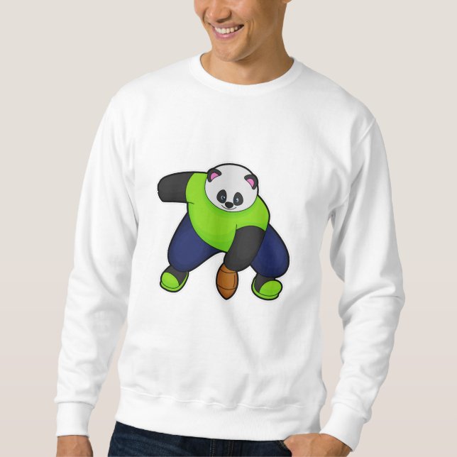Panda som fotbollsspelare i fotbollen lång ärmad tröja (Framsida)