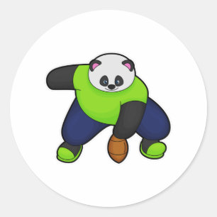 Panda som fotbollsspelare i fotbollen runt klistermärke