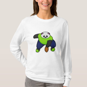Panda som fotbollsspelare i fotbollen t shirt