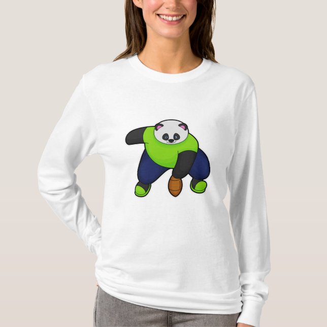 Panda som fotbollsspelare i fotbollen t shirt (Framsida)