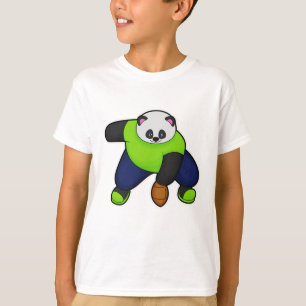 Panda som fotbollsspelare i fotbollen t shirt