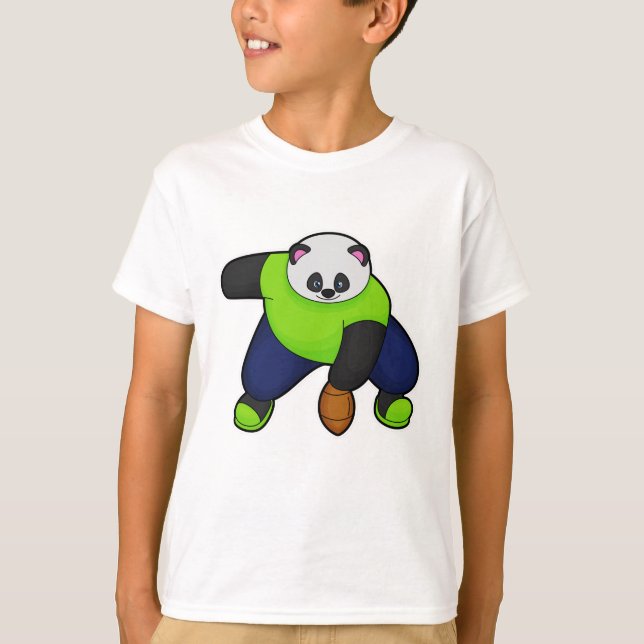 Panda som fotbollsspelare i fotbollen t shirt (Framsida)