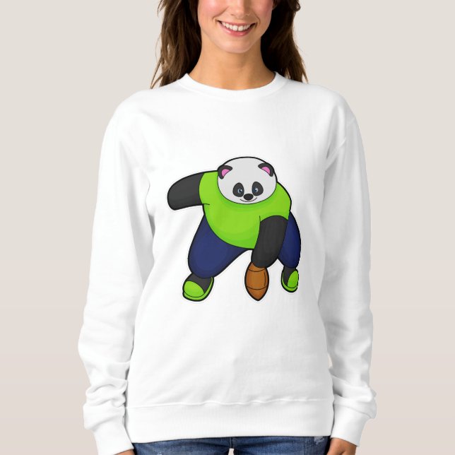 Panda som fotbollsspelare i fotbollen t shirt (Framsida)