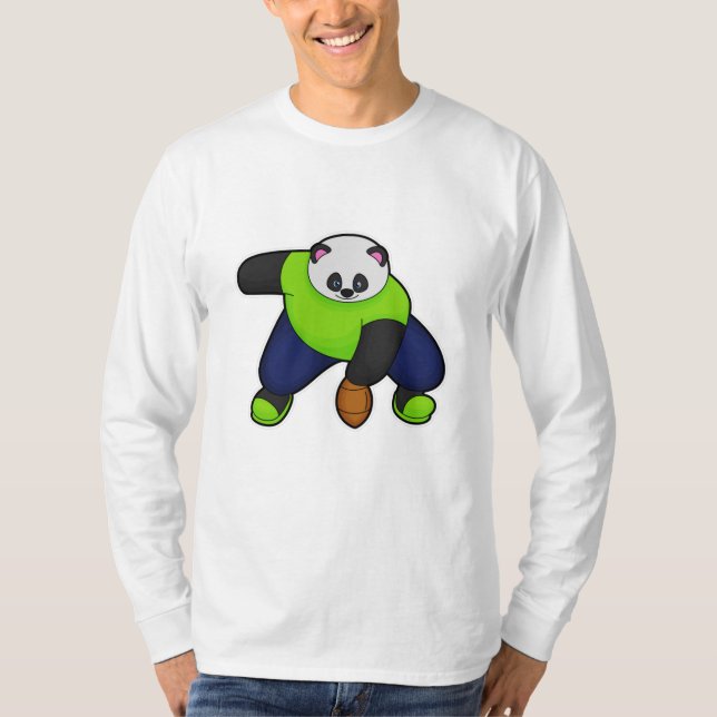Panda som fotbollsspelare i fotbollen t shirt (Framsida)