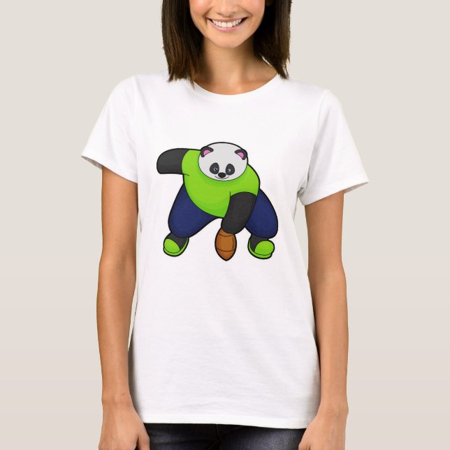 Panda som fotbollsspelare i fotbollen t shirt (Framsida)